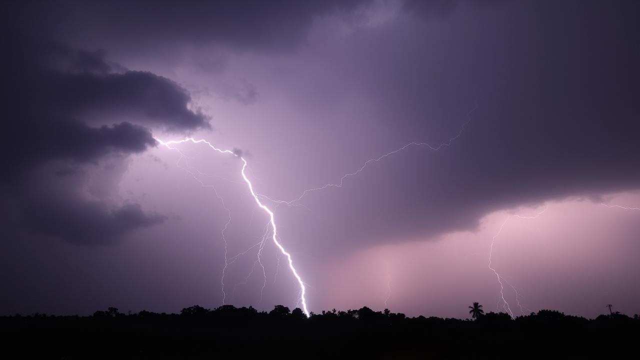 Fotografie cu stadionul MetLife din New Jersey în condiții meteo severe