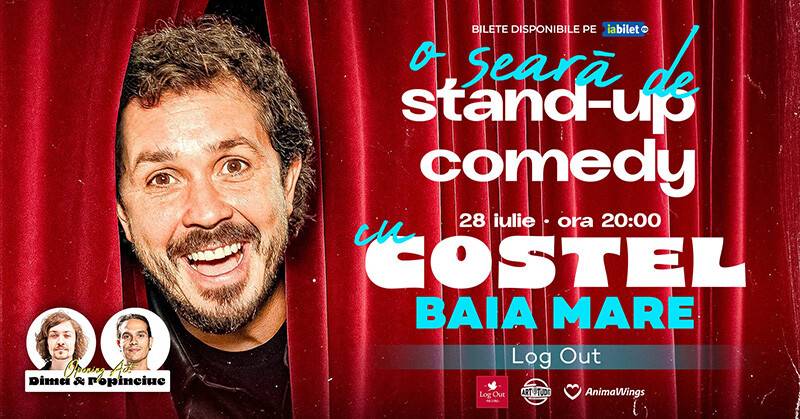 Comedian pe scenă la Baia Mare în timpul unui spectacol de stand-up Comedian pe scenă la Baia Mare în timpul unui spectacol de stand-up