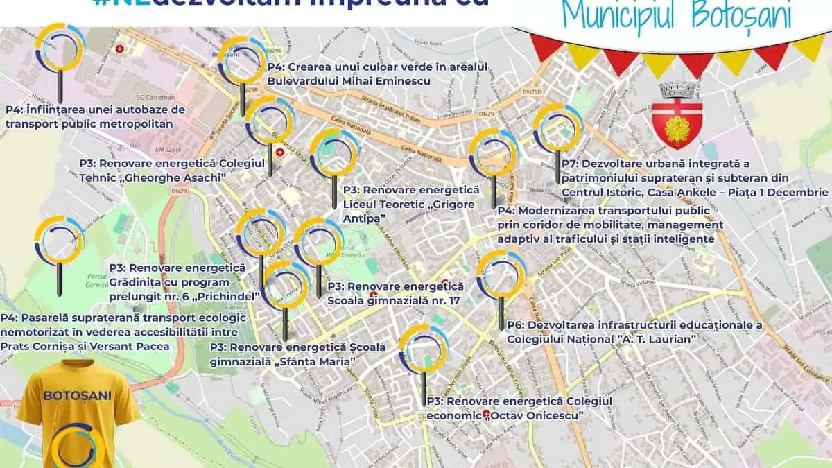 Botoșani: 12 proiecte de modernizare și investiții de 83,22 milioane de euro în educație și infrastructură Botoșani: 12 proiecte de modernizare și investiții de 83,22 milioane de euro în educație și infrastructură