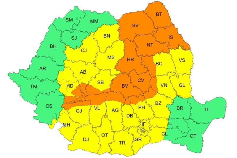 Cod portocaliu de furtuni în Neamț