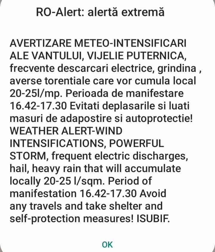 Vânt puternic și nori de furtună peste România Vânt puternic și nori de furtună peste România
