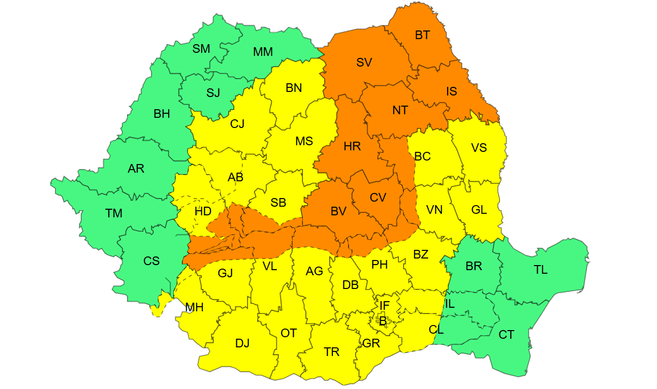 Vânt puternic, ploaie torențială și cer înnorat peste Galați Vânt puternic, ploaie torențială și cer înnorat peste Galați