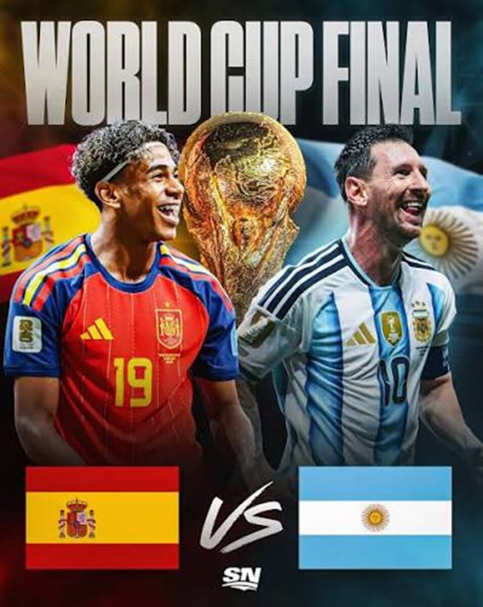 Fotbal finala mondială 2026 între Spania și Argentina, jucători în acțiune Fotbal finala mondială 2026 între Spania și Argentina, jucători în acțiune