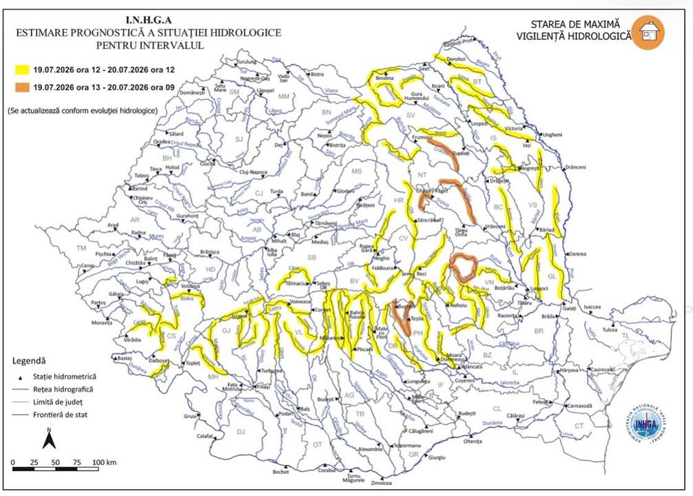 Hidrologii au instituit Cod galben de inundații pe râul Jijia: risc de inundații până mâine la prânz Hidrologii au instituit Cod galben de inundații pe râul Jijia: risc de inundații până mâine la prânz