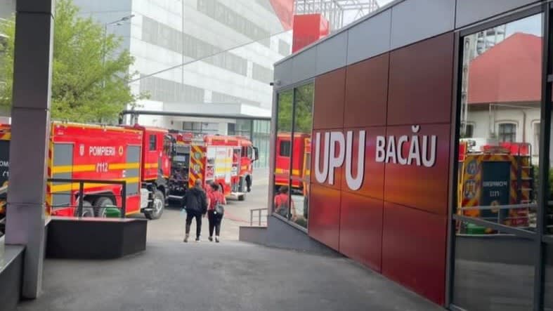 Echipaj medical în spitalul din Bacău în timpul protestului