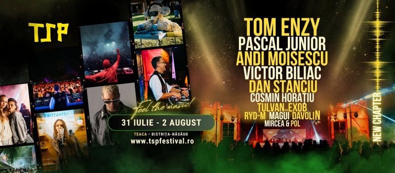 Scene cu artiști DJ și public la festivalul TSP 2026 în Teaca