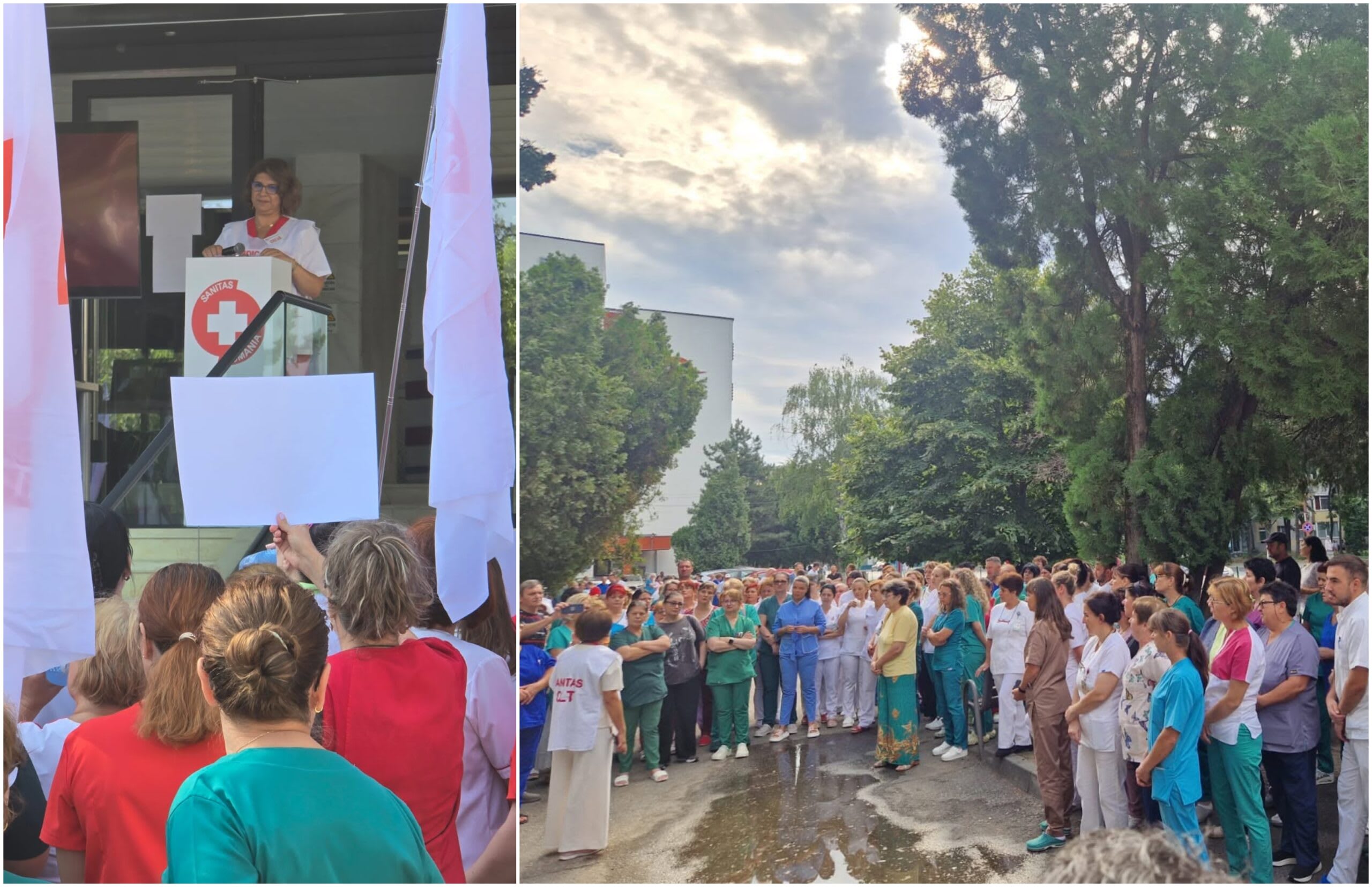 Medic și personal medical în protest, semne de revendicare, sistem de sănătate