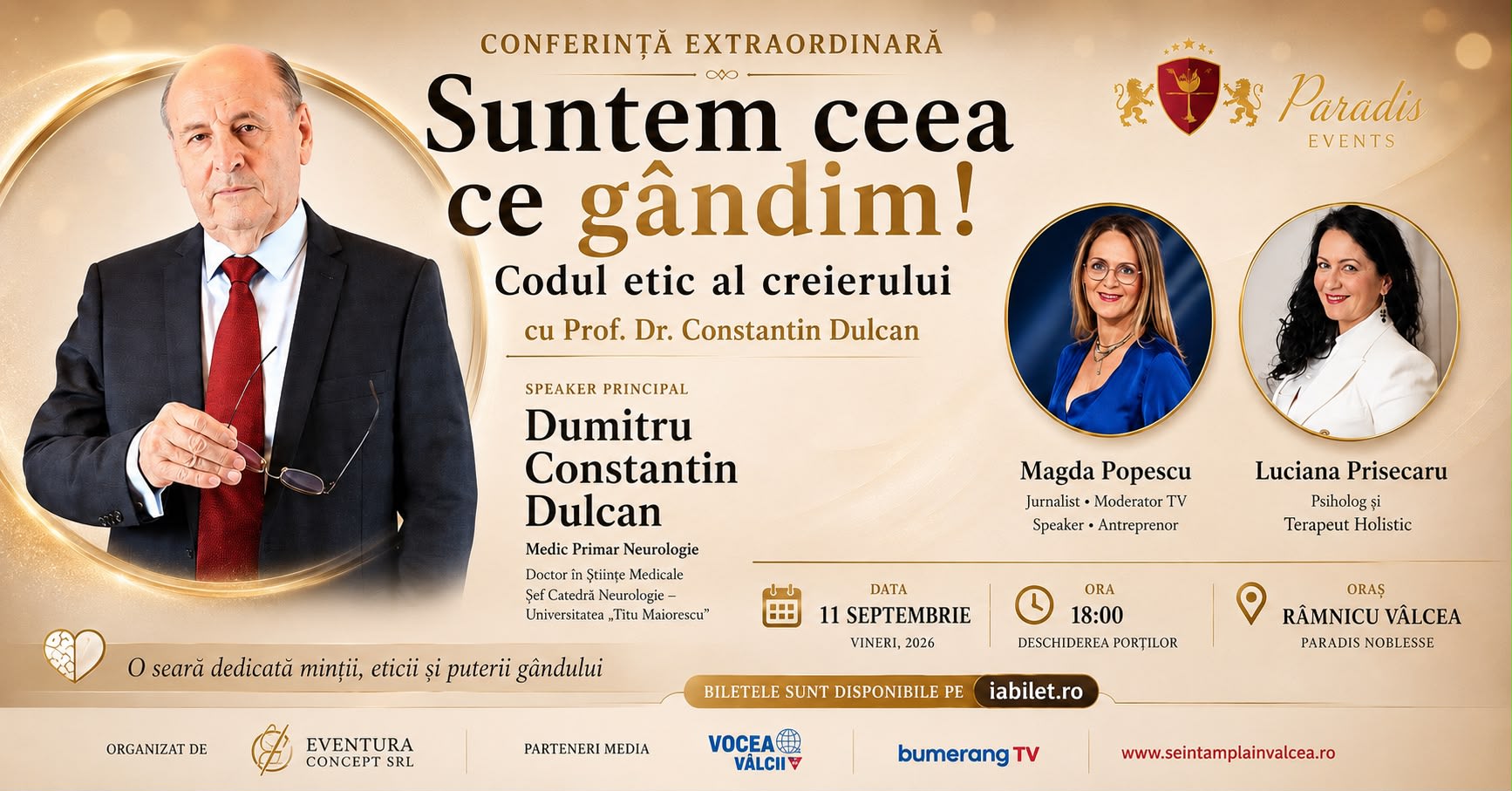 Prof. Dr. Constantin Dulcan susține conferința despre creier și gânduri