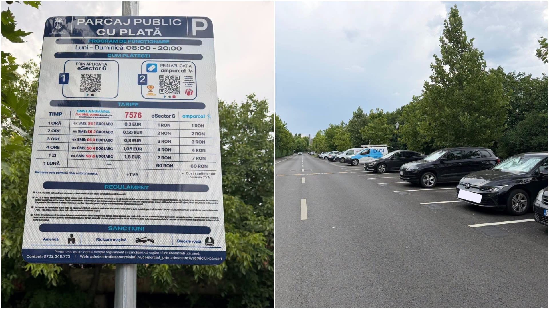 Locuri de parcare cu plată în Sectorul 6 București