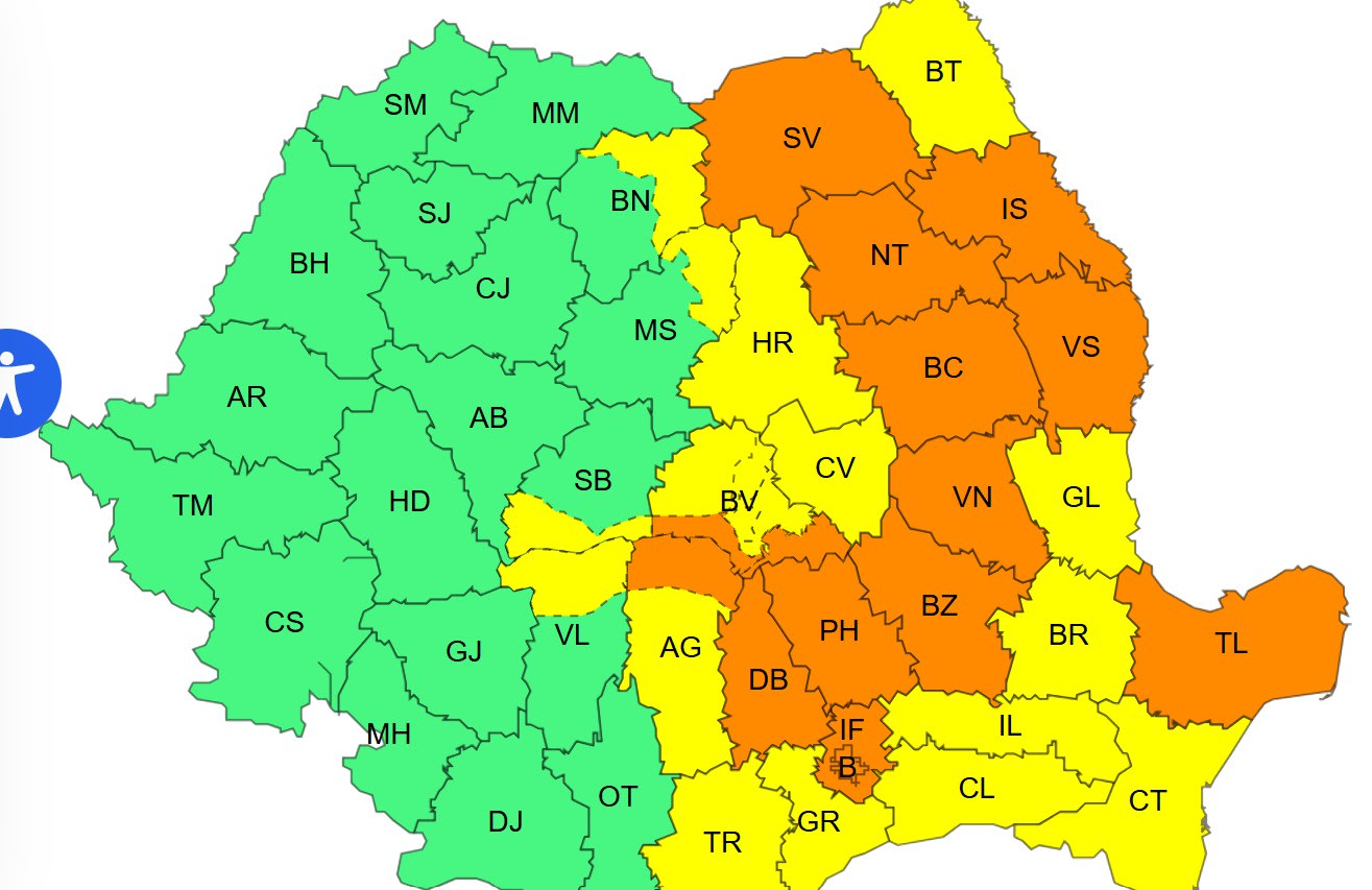 Alertă meteo cod portocaliu