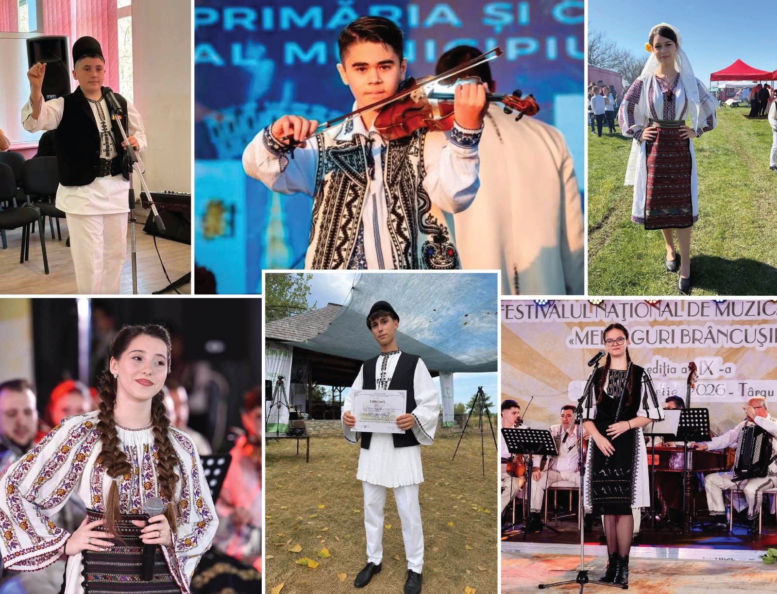 Elevi și profesori ai Școlii Populare de Arte Târgu Jiu la festivalul de la Polovragi