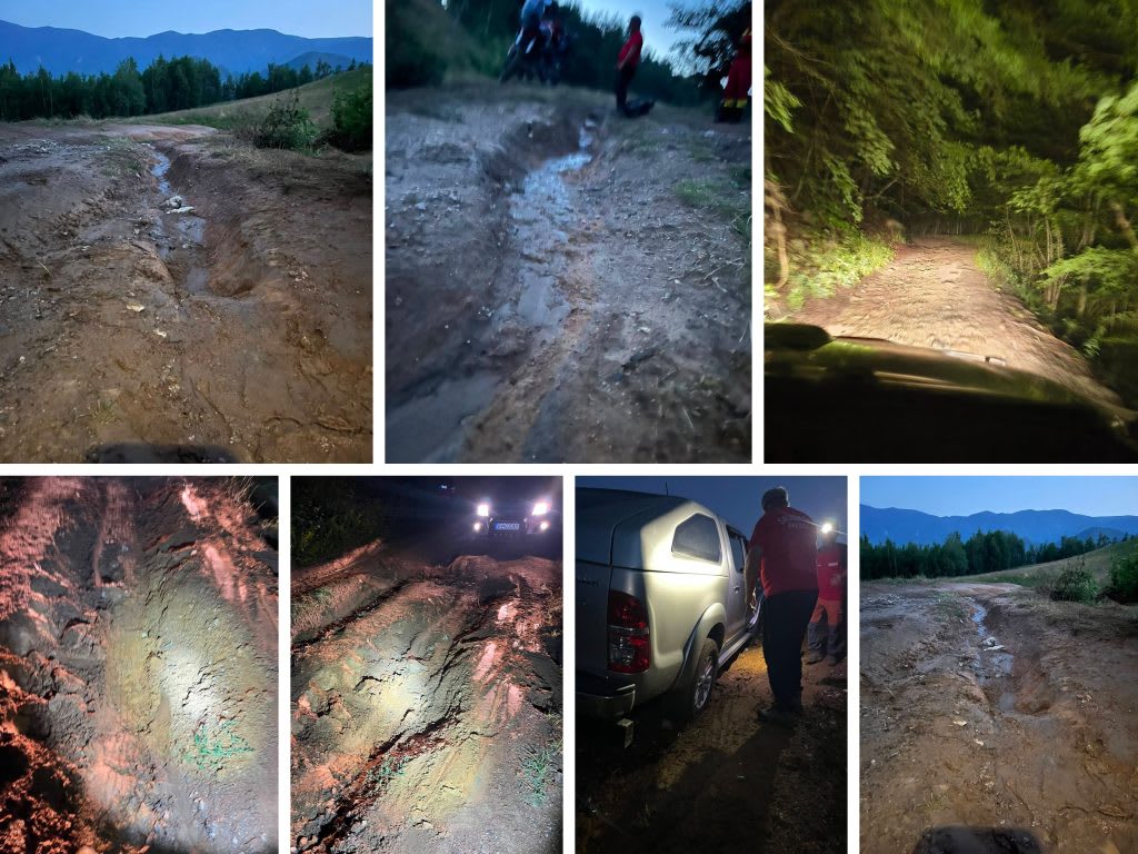 Salvamont Brezoi intervenind pe traseul montan dificil din Munții Căpățânii