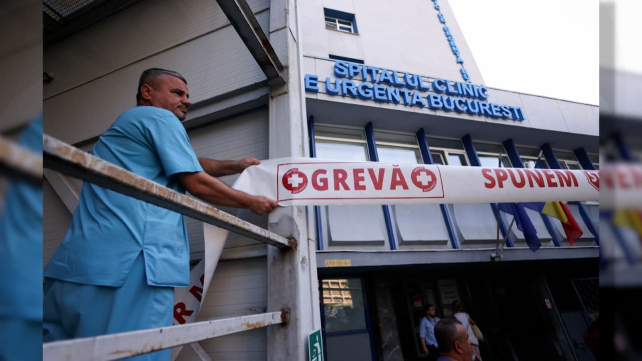 Medici și asistente medicale în spital, protest, personal medical