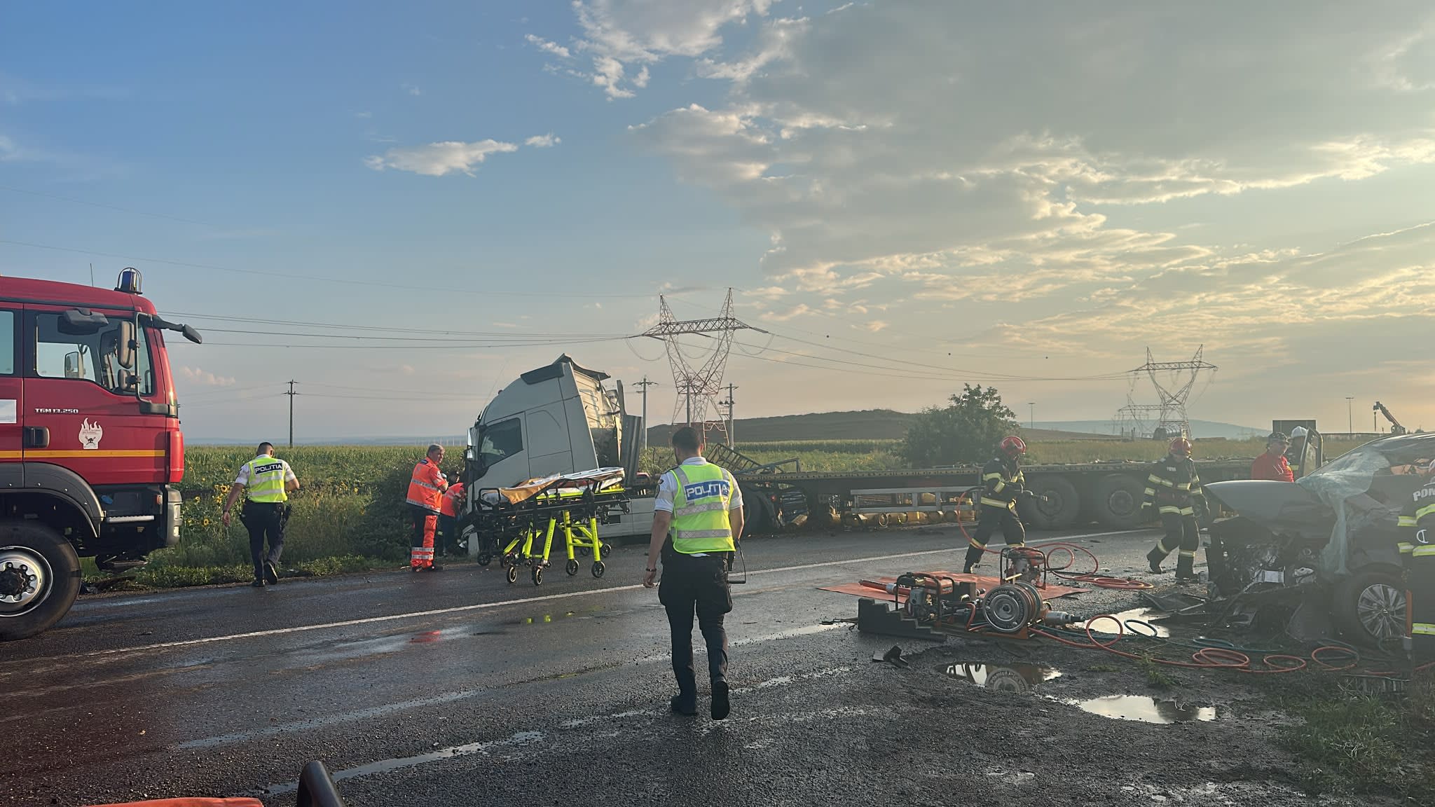 Accident rutier pe E85 la Săbăoani