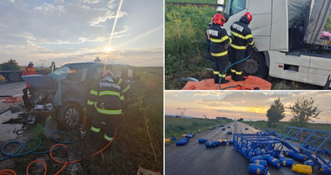 Mașină avariată după accidentul de la Săbăoani, DN2-E85, județul Neamț Mașină avariată după accidentul de la Săbăoani, DN2-E85, județul Neamț