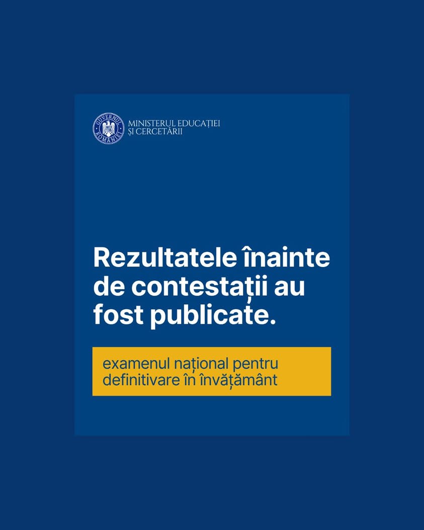 Rezultatele examenului național pentru definitivat au fost publicate: Contestațiile se pot depune până pe 22 iulie Rezultatele examenului național pentru definitivat au fost publicate: Contestațiile se pot depune până pe 22 iulie