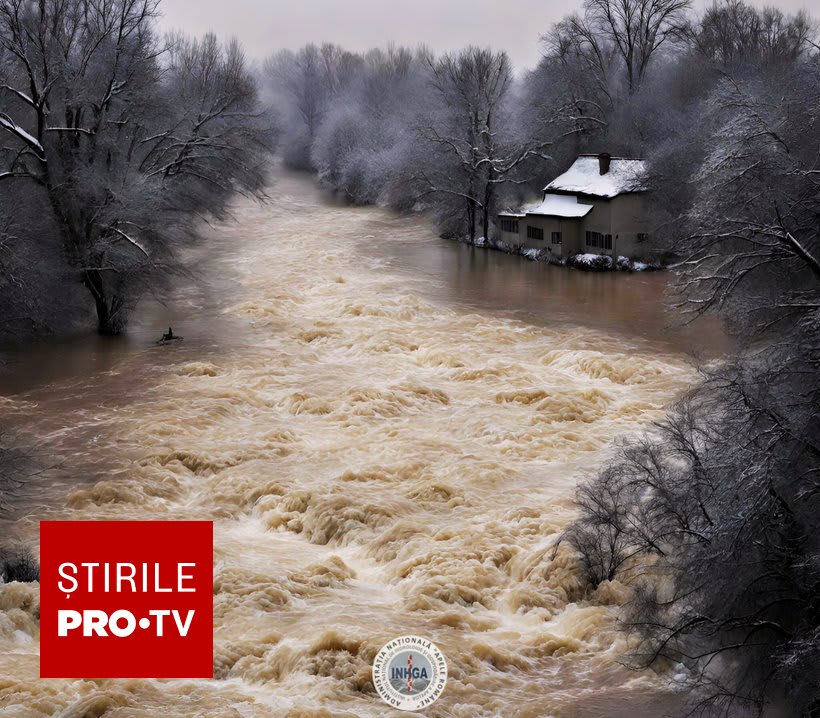 Inundații în România, râuri umflate, zone expuse riscului Inundații în România, râuri umflate, zone expuse riscului
