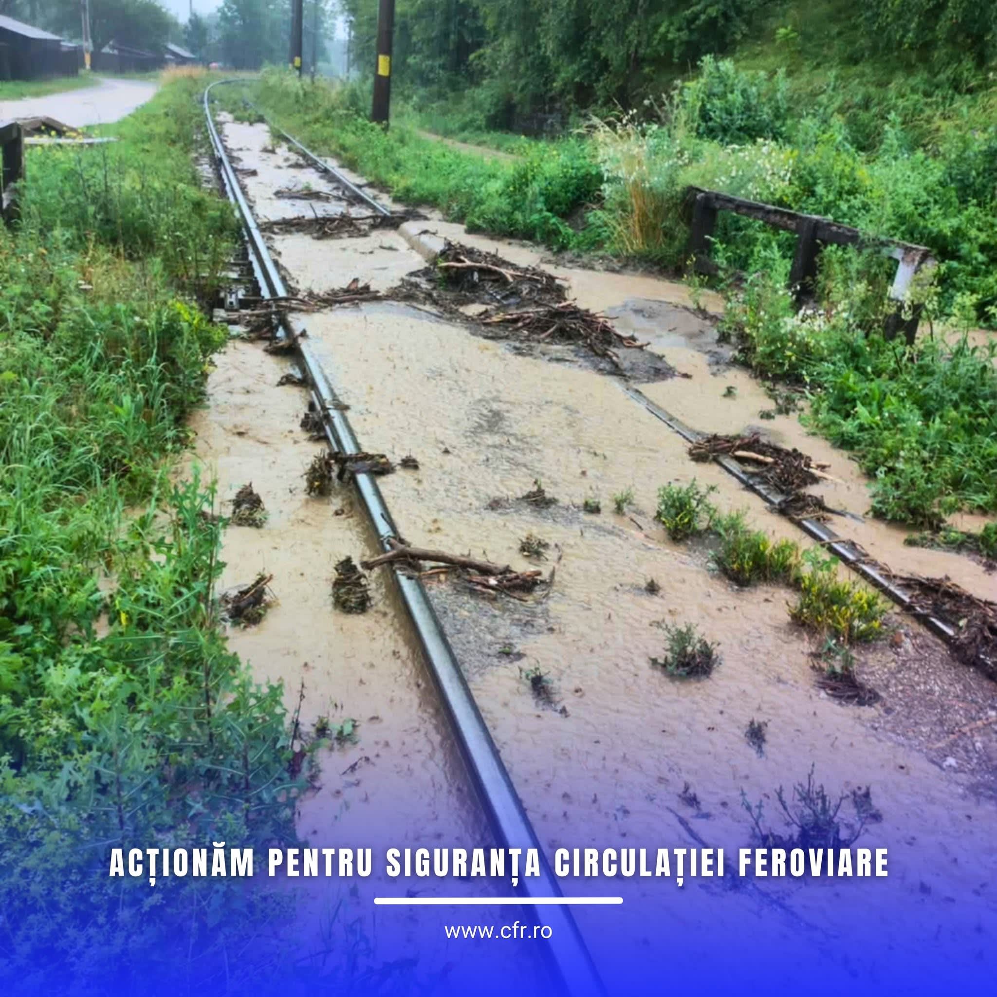 Echipe de intervenție CFR Galați monitorizând infrastructura feroviară în condiții de vreme rea