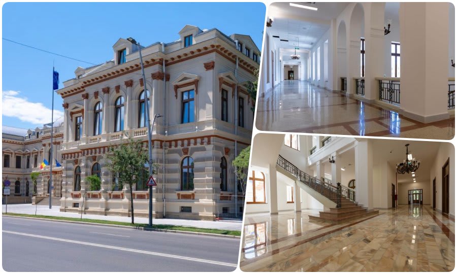 Palatul Administrativ din Bacău în timpul lucrărilor de restaurare