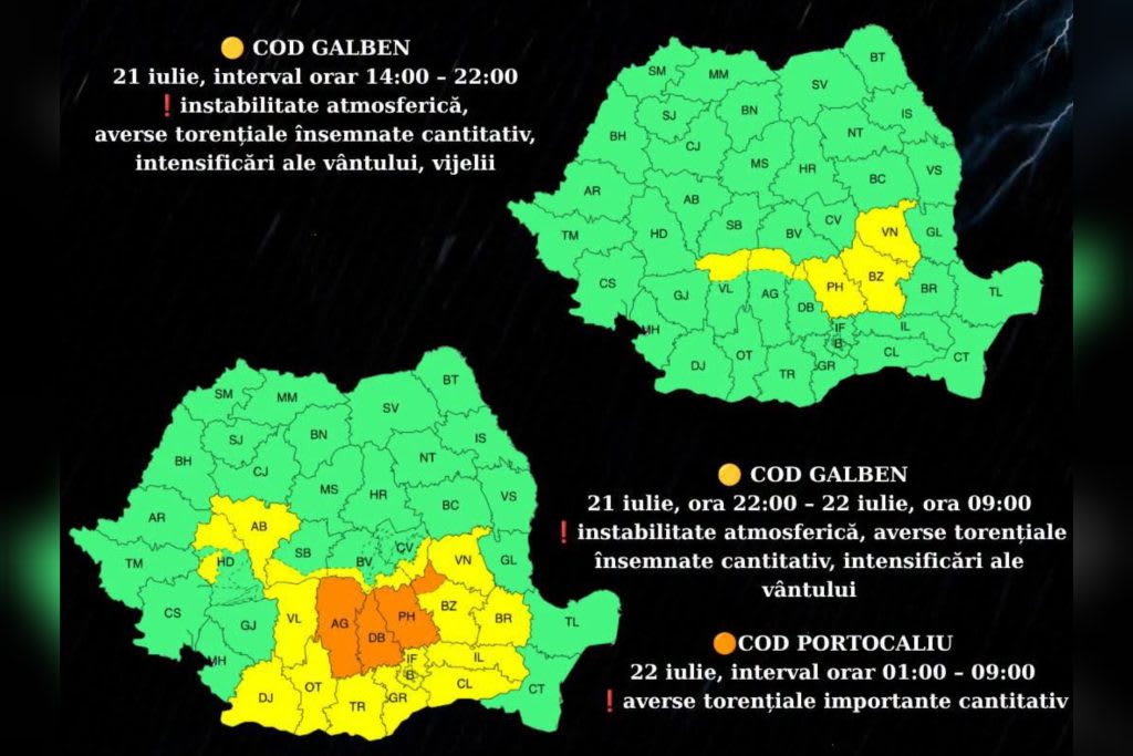 Vânt puternic și ploaie torențială în zona montană a Vâlcei