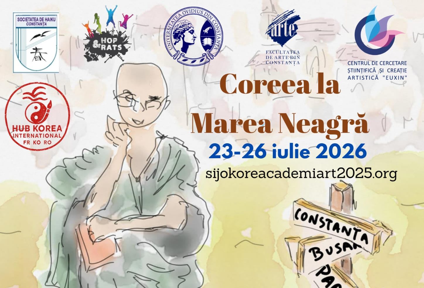 Participanți la atelier de caligrafie coreeană în Constanța