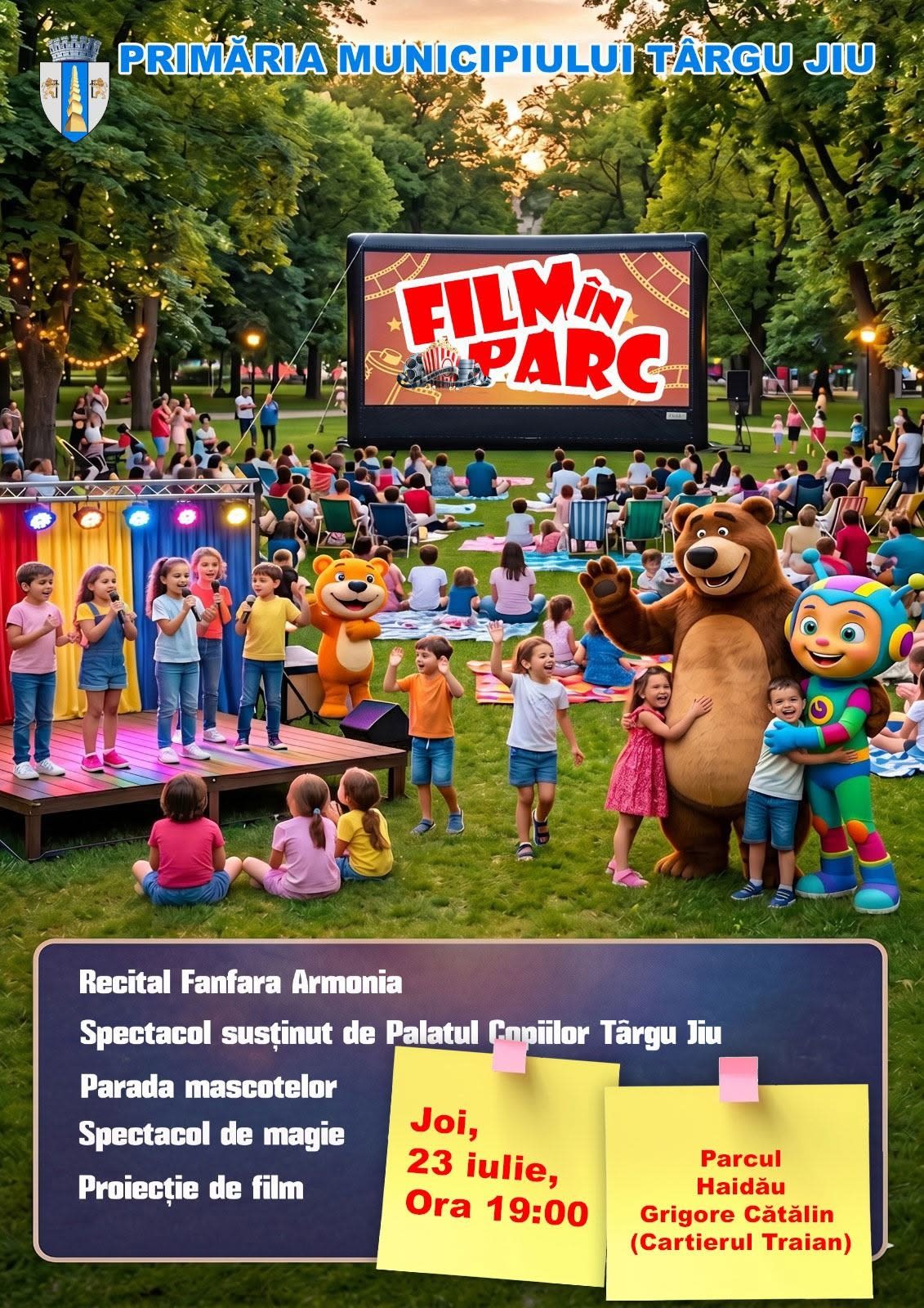 Spectacol în aer liber în Parcul Haidău din Târgu Jiu Spectacol în aer liber în Parcul Haidău din Târgu Jiu