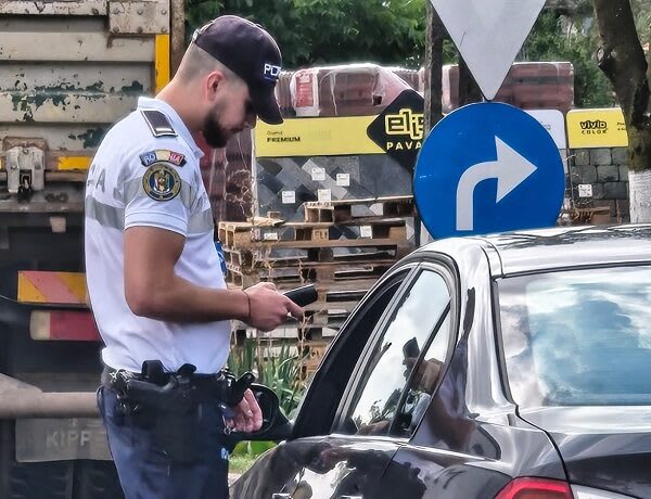 Polițiști rutieri în acțiune pe DN 6 în Caraș-Severin