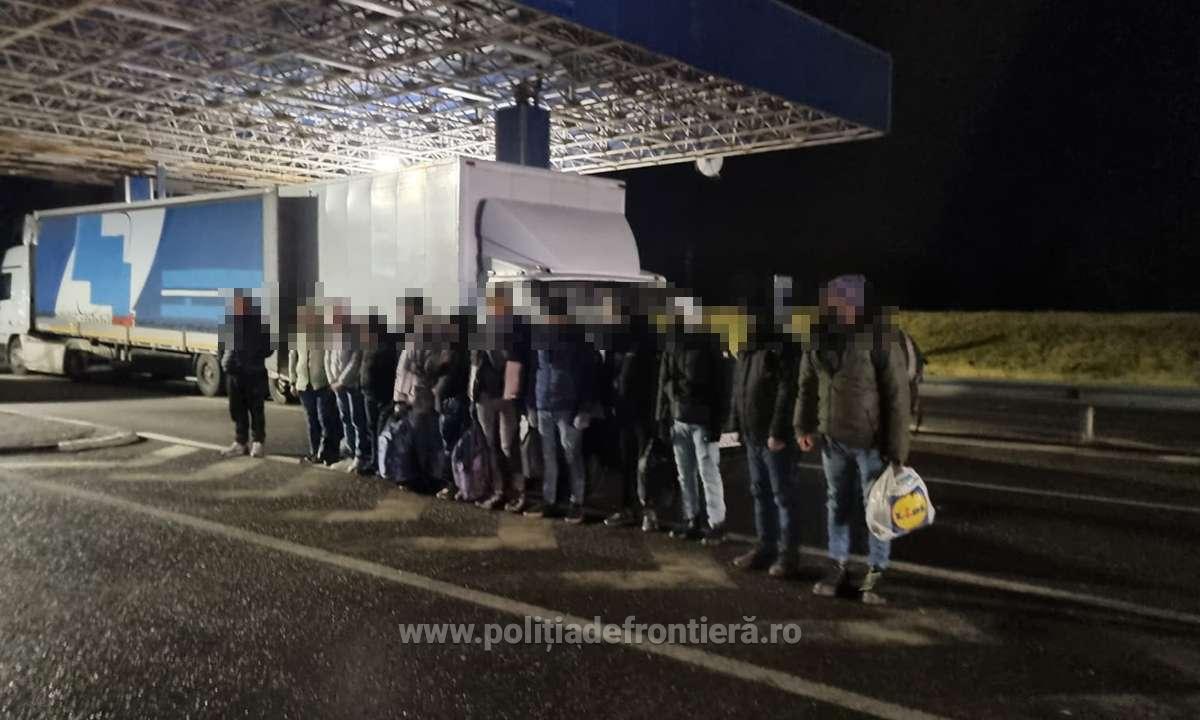 Polițiști români și europeni în acțiune în timpul operațiunii anti-trafic