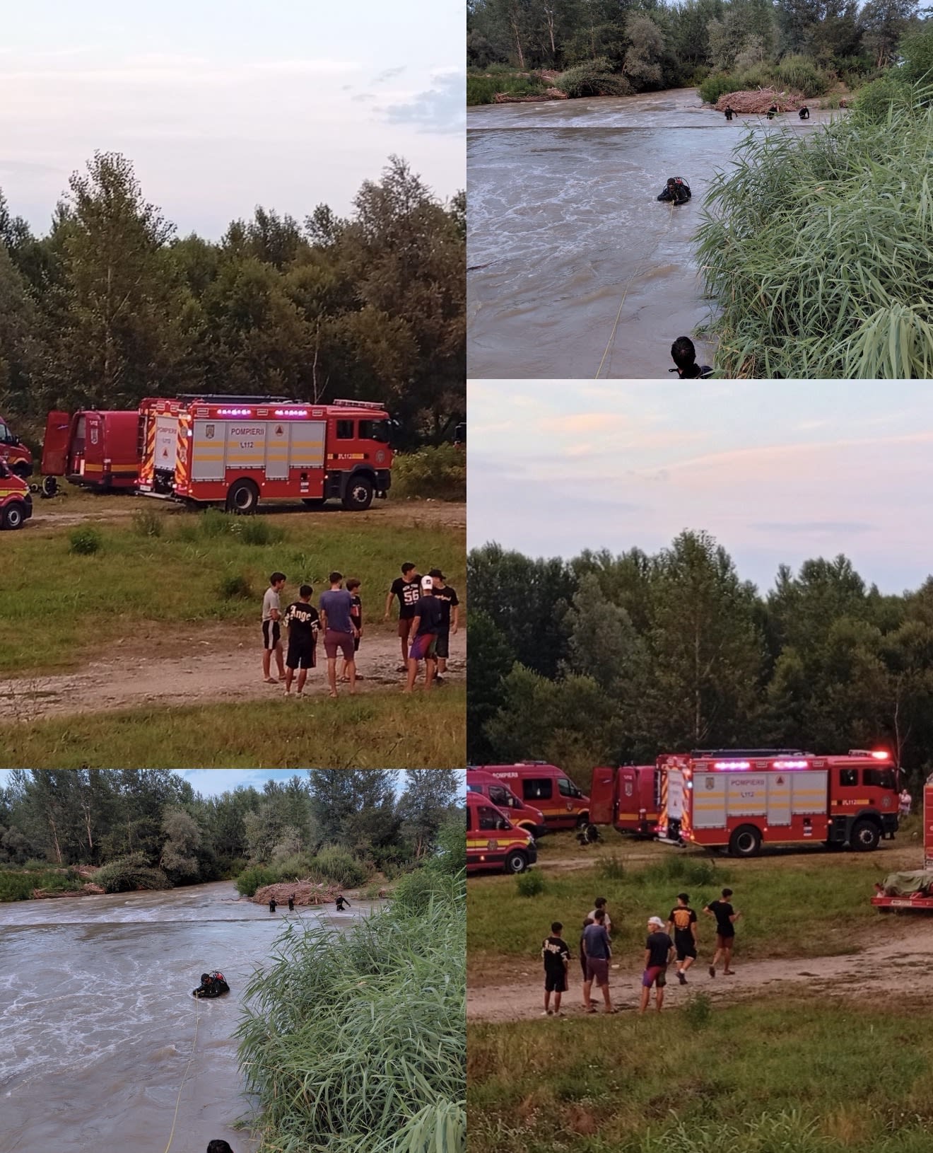 Echipaj de scafandri în acțiune în râul Argeș la Ionești