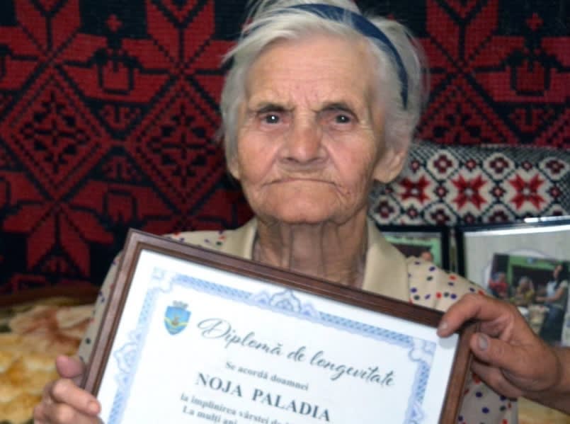 Noja Paladia, cea mai în vârstă persoană din România, la aniversare
