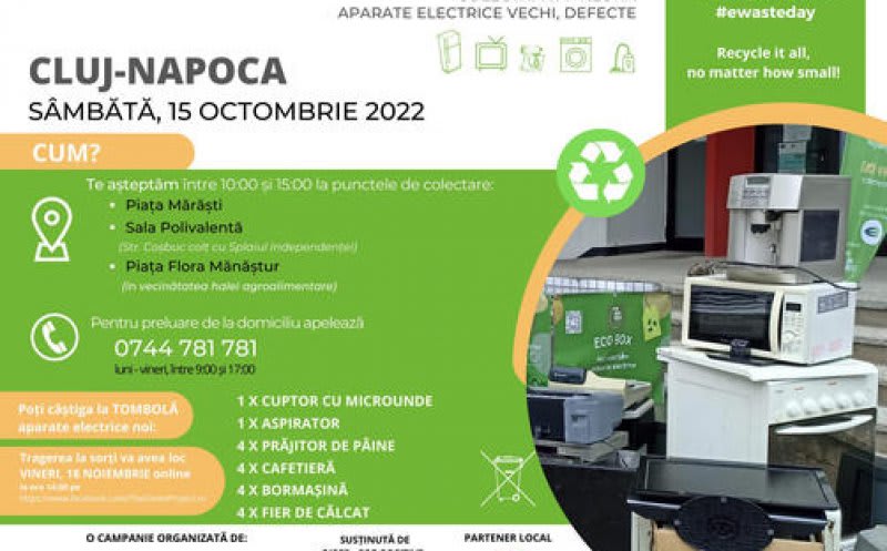 Centru de colectare deșeuri în Cluj-Napoca, oameni predând obiecte voluminoase