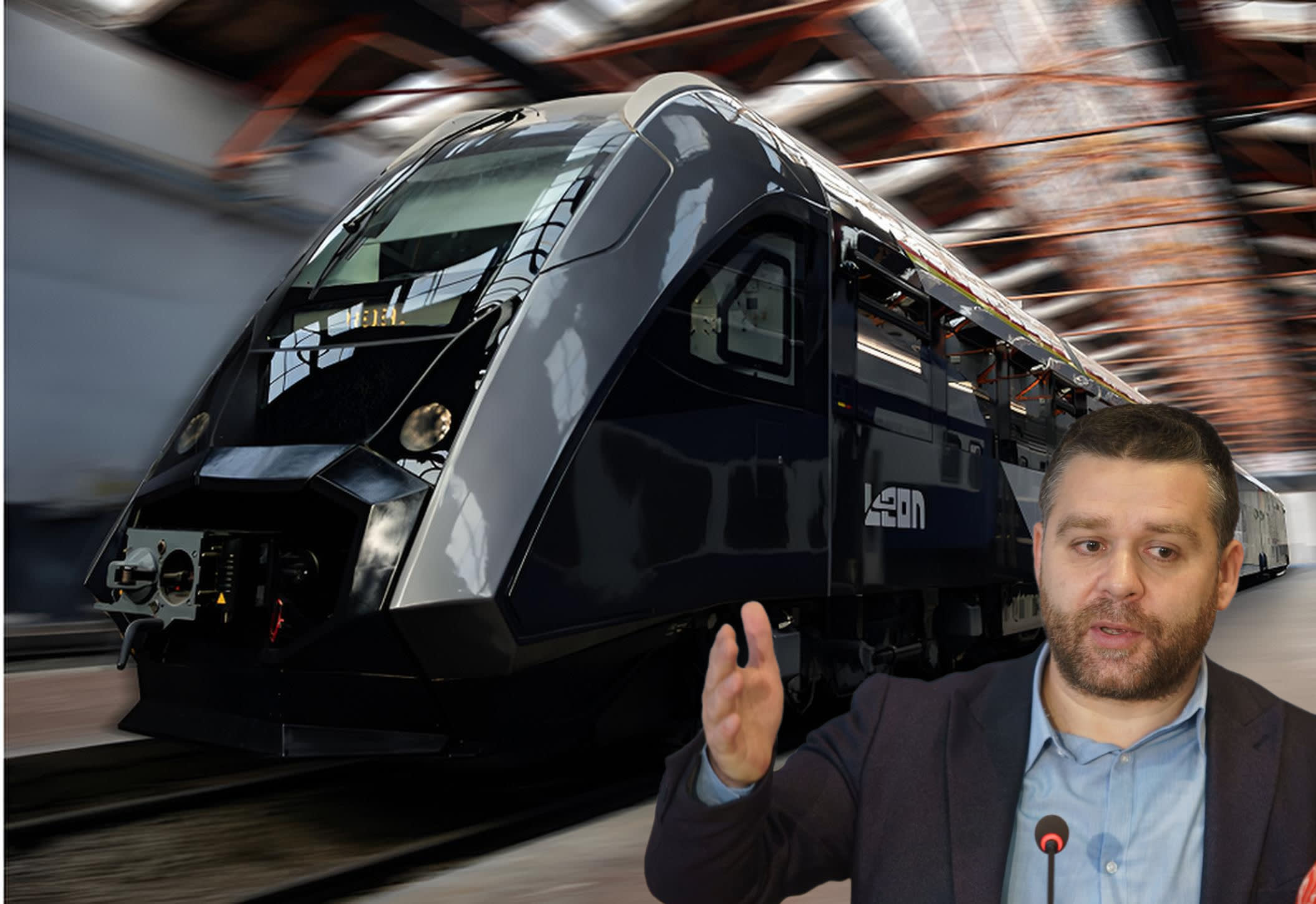 Colaj cu tramvaie de la Pașcani și logo Grampet Group