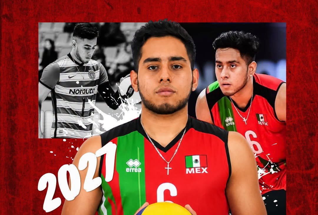 Josué López Ríos în acțiune pe terenul de volei