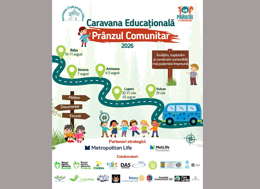 Copii participând la ateliere educative în aer liber, în Hunedoara