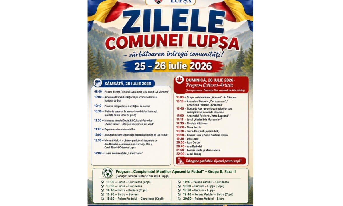 Eveniment cultural și sportiv în comuna Lupșa, Alba