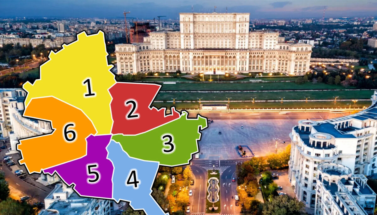 Harta pensiilor din România cu județe în culori diferite