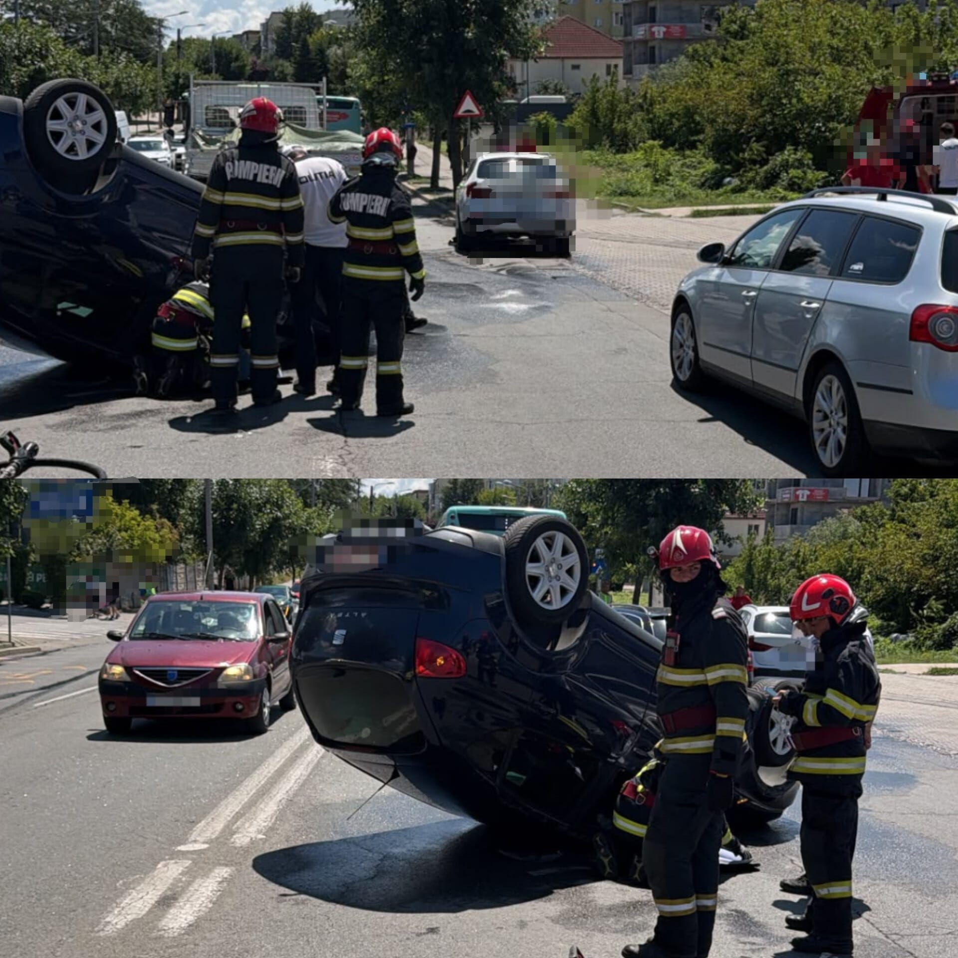 Mașini avariate după accident rutier în Craiova