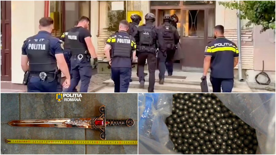 Polițiști și jandarmi în acțiune în comuna Sascut, Bacău