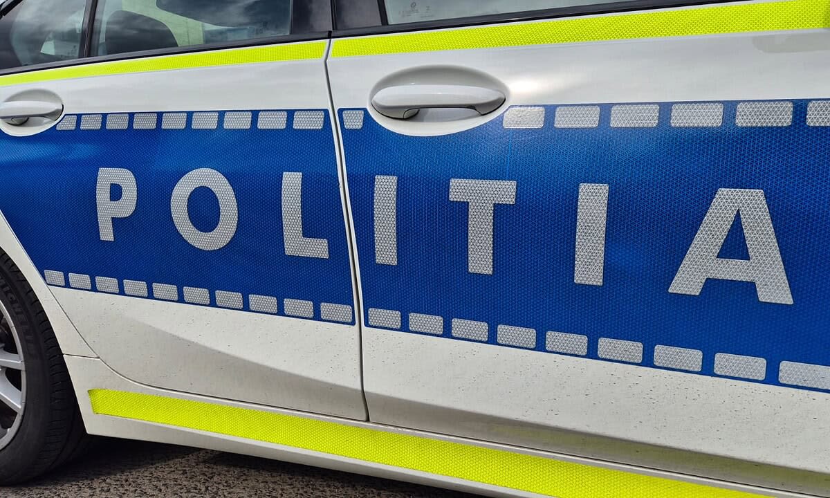 Polițiști din Zlatna verificând autovehicule și persoane