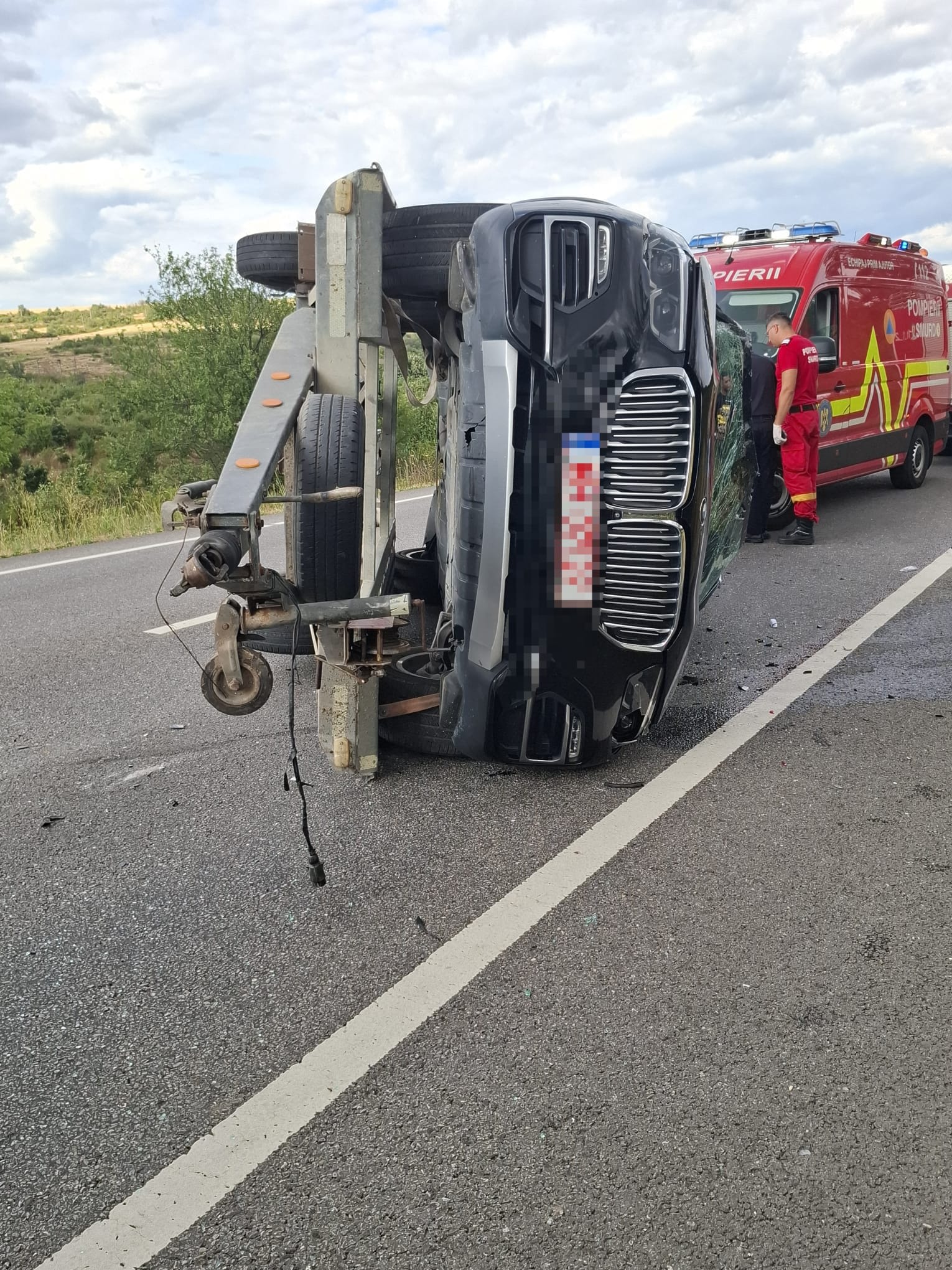 Mașini avariate după accident rutier în Prunișor