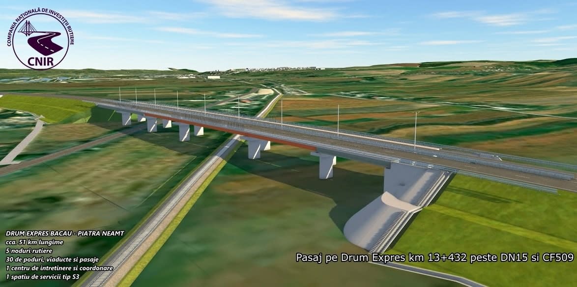 Structură pod pe traseul Drumul Expres Bacău-Piatra Neamț
