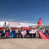 Avion de linie deasupra aeroportului Cluj în zbor către Europa