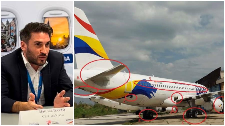 Aeronavă Airbus A320 parcat în hangar, tehnicieni verificați