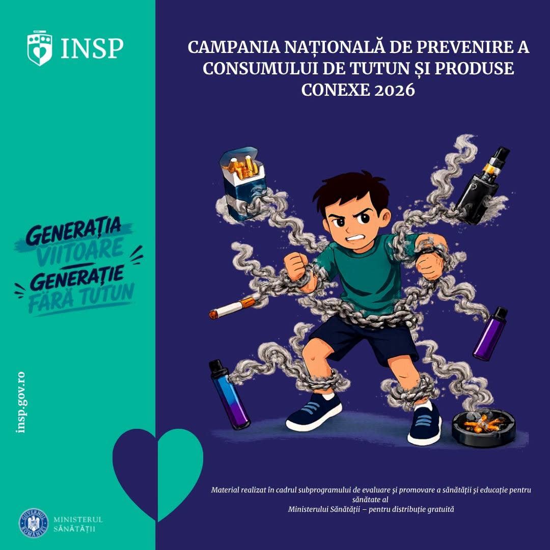 Campanie de prevenire a tutunului în România, afiș și activități educative