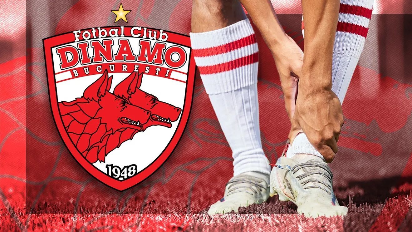 Jucători de fotbal Dinamo București în acțiune