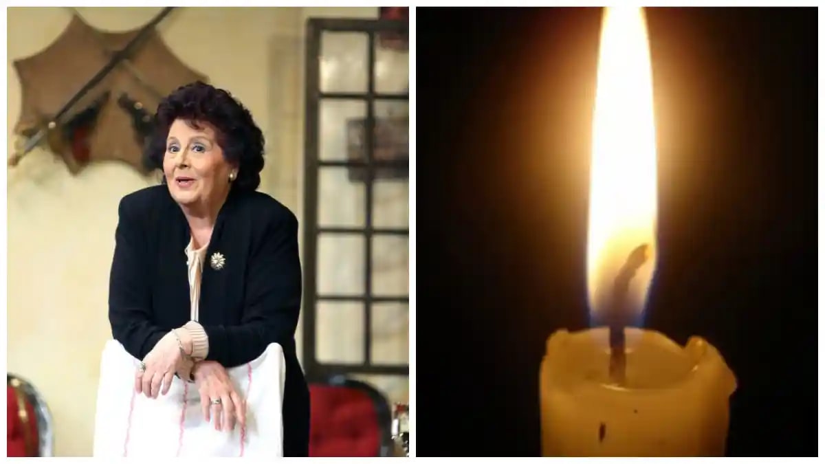 Actriță Adela Mărculescu în scenă, în rol de teatru