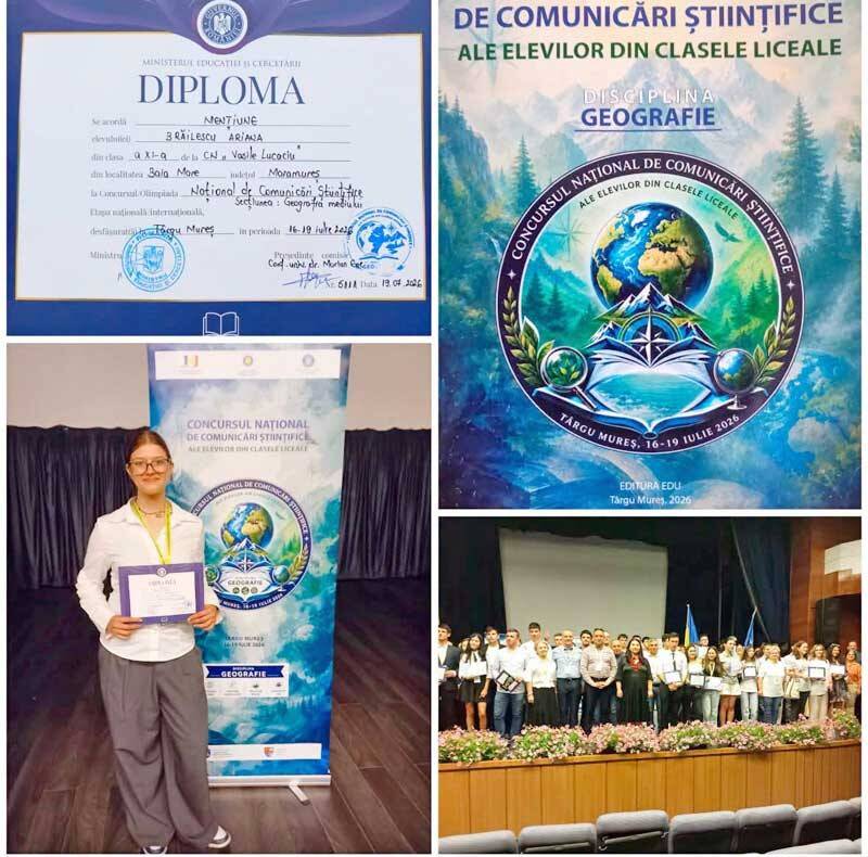 Elevă de la Colegiul Vasile Lucaciu prezentând proiectul despre impactul cianurii