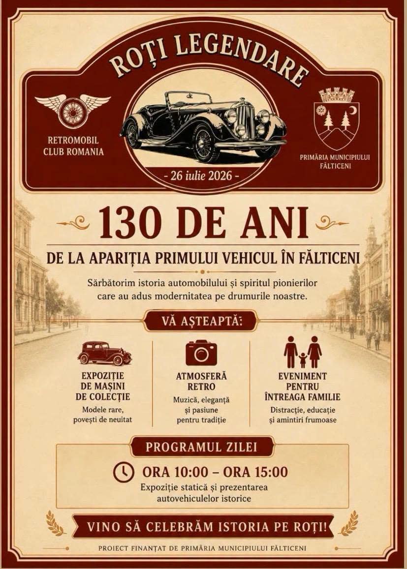 Expoziție automobile istorice la Fălticeni