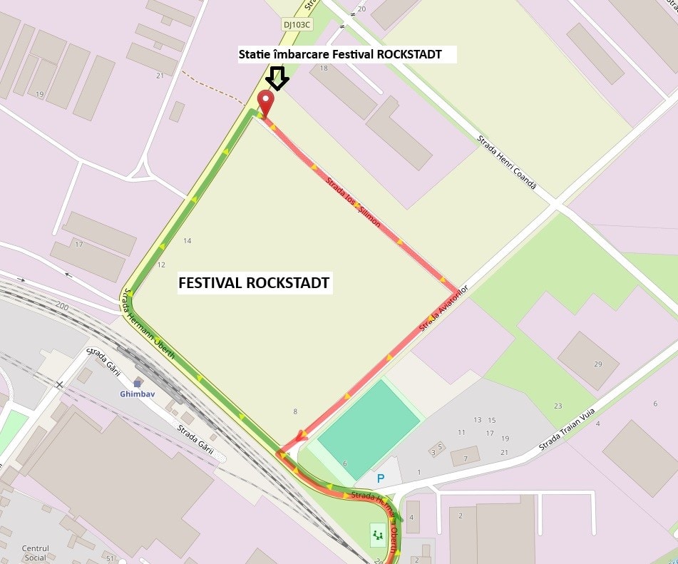 Autobuz RATBV circulând spre festivalul Rockstadt Ghimbav