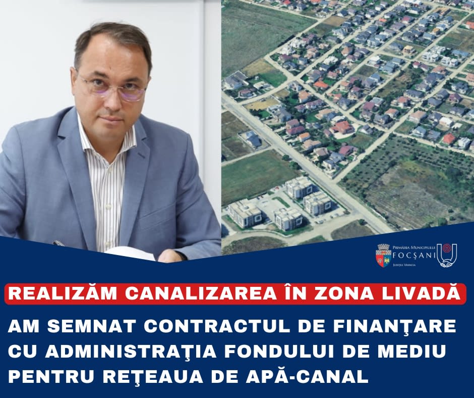 Primarul Misăilă semnează contractul pentru rețea apă-canal în Focșani